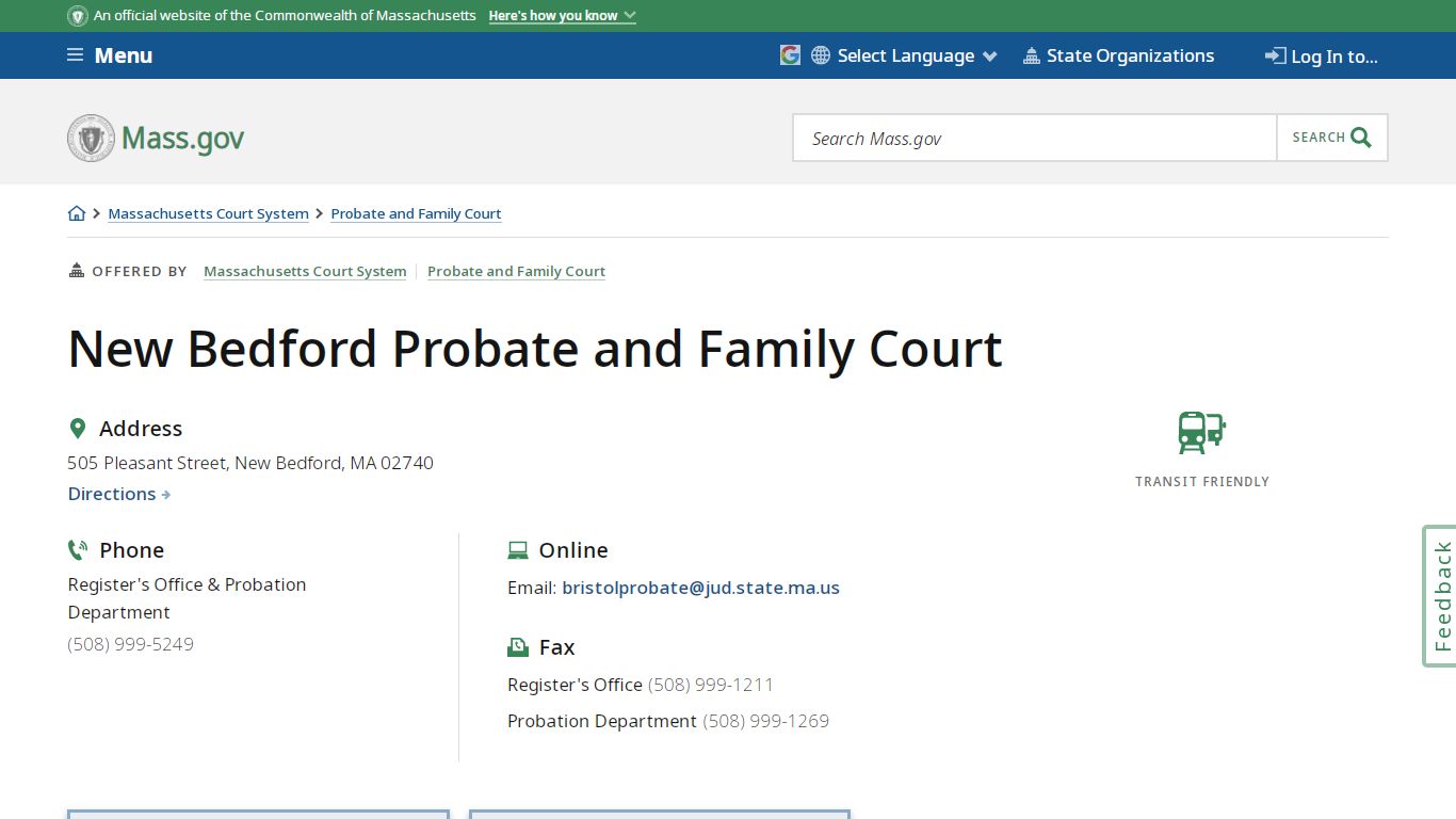 New Bedford Probate and Family Court | Mass.gov